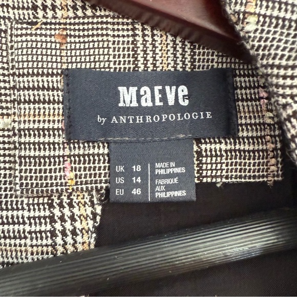 Anthropologie Maeve Reese Plaid Midi Black Dress Sleeveless Academia Size 14 - Picture 8 of 16